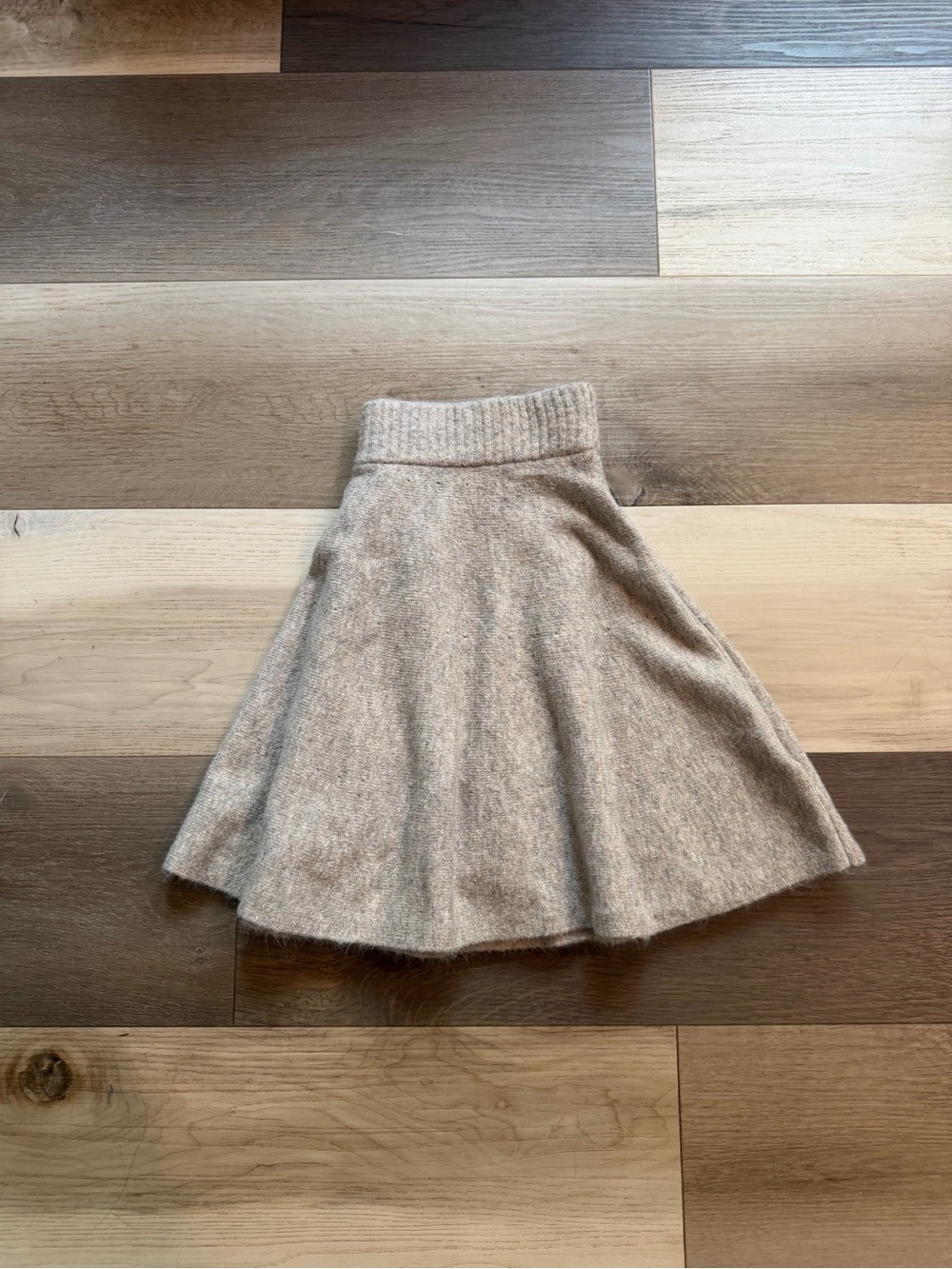 American Eagle Outfitters Neutral Tan Flared Knit Skirt w/ Shorts Size Small